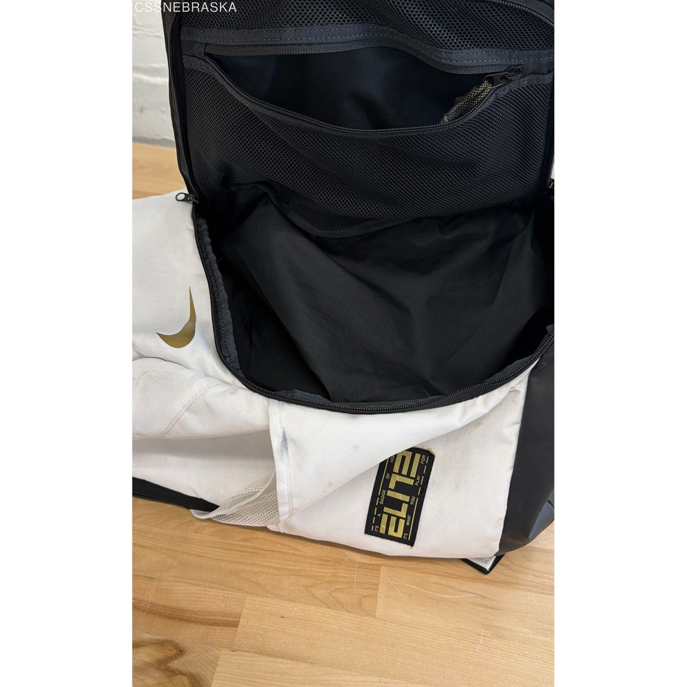 Nike White Black Gold Elite Pro Basketball Backpack DX9786-100 - Picture 8 of 11